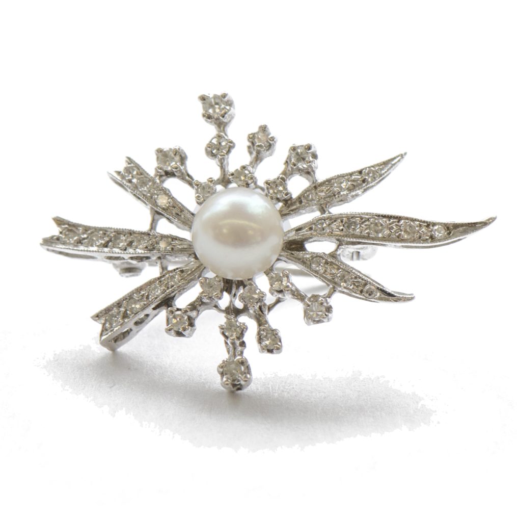 Pearl & Diamond Brooch Sandler's Jewelry Columbia SC