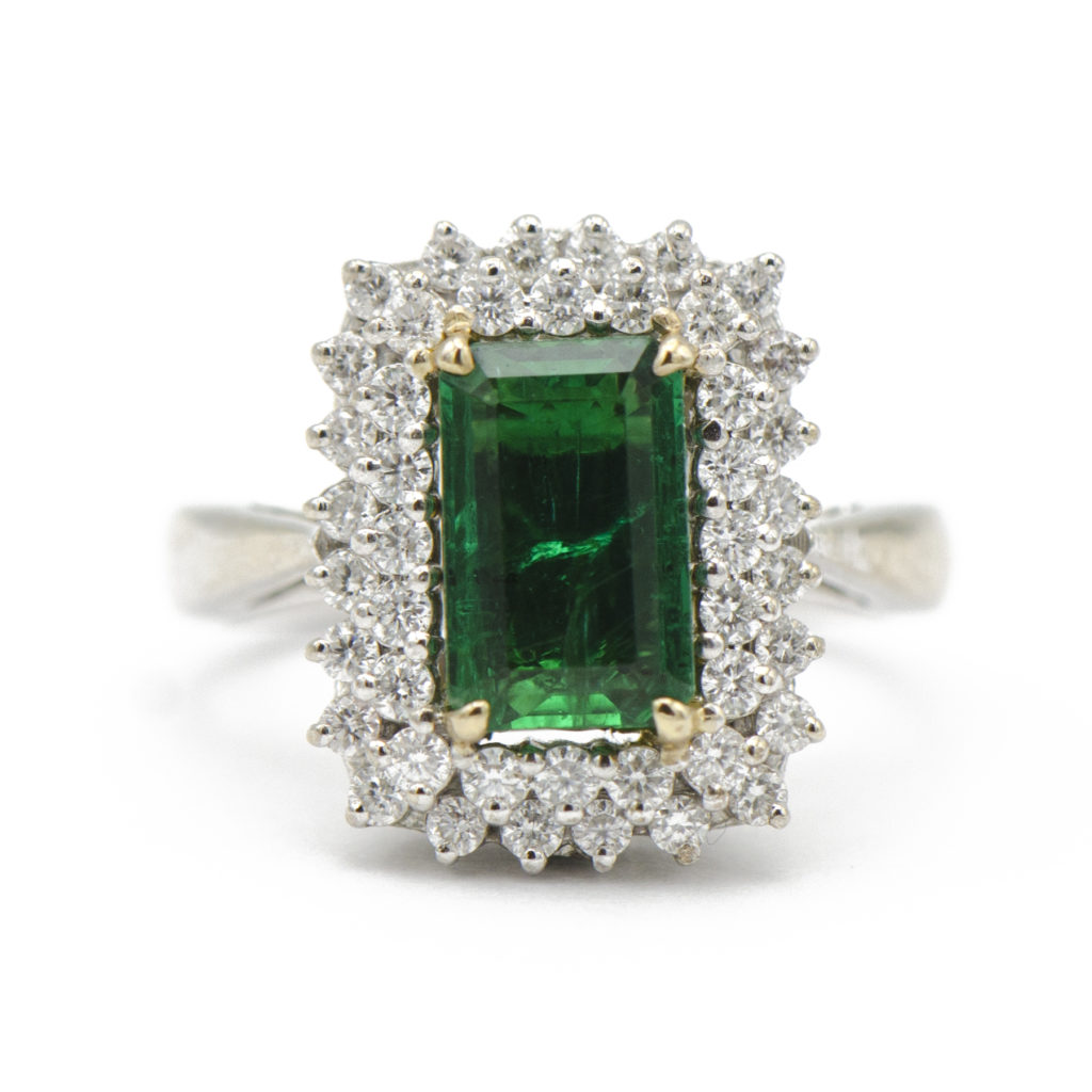 Emerald Double Halo Ring | Sandler's Diamonds & Time | Columbia SC | Mt ...
