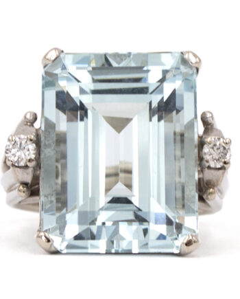 Aquamarine & Diamond Cocktail Ring