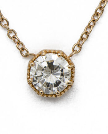 Diamond Solitaire Rose Gold Necklace