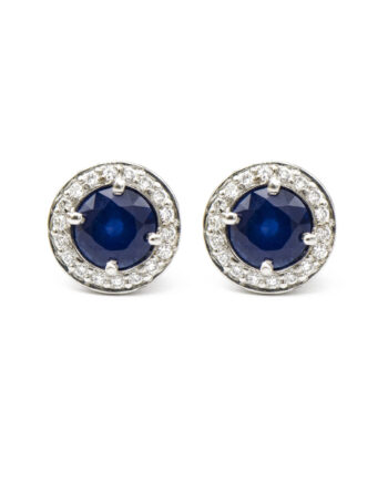 Sapphire Halo Diamond Studs