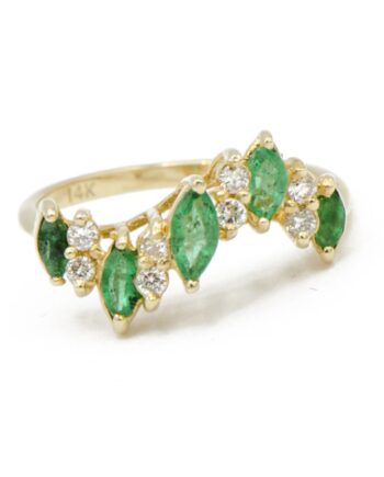 Emerald Marquise & Diamond Ring