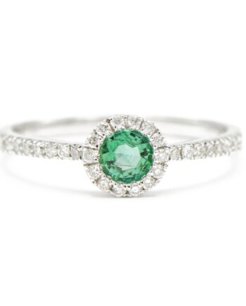 Emerald Halo Ring