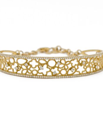 Diamond Modern Rose Gold Cuff Bracelet