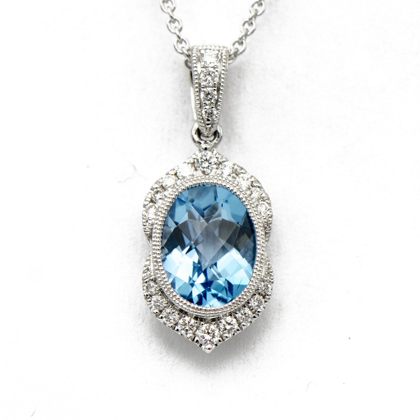 Blue Topaz White Gold Pendant | Sandler's Diamonds & Time | Columbia SC ...