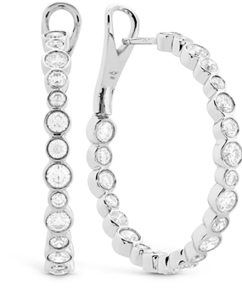 Bezel Diamond Hoops (2.5ctw)