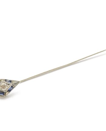 Sapphire & Diamond Art Deco Pin