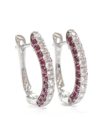 Ruby & Diamond Hoop Earrings