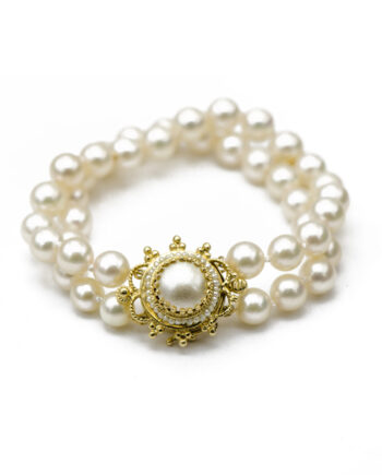 Ornate Pearl Double Strand Bracelet