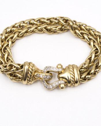 David Yurman 18k Gold Buckle Bracelet