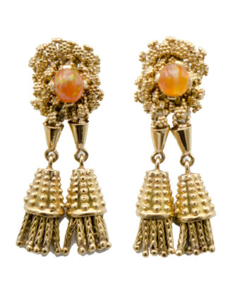 Fire Opal Tassel Earrings