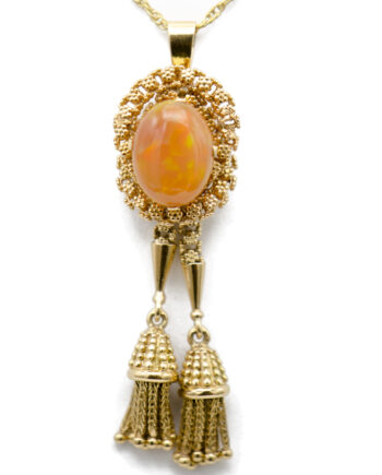Fire Opal Tassel Pendant