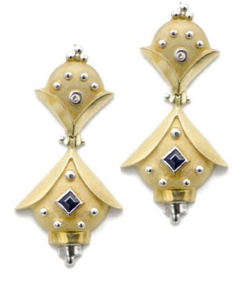 Sapphire Ornate Dangle Earrings