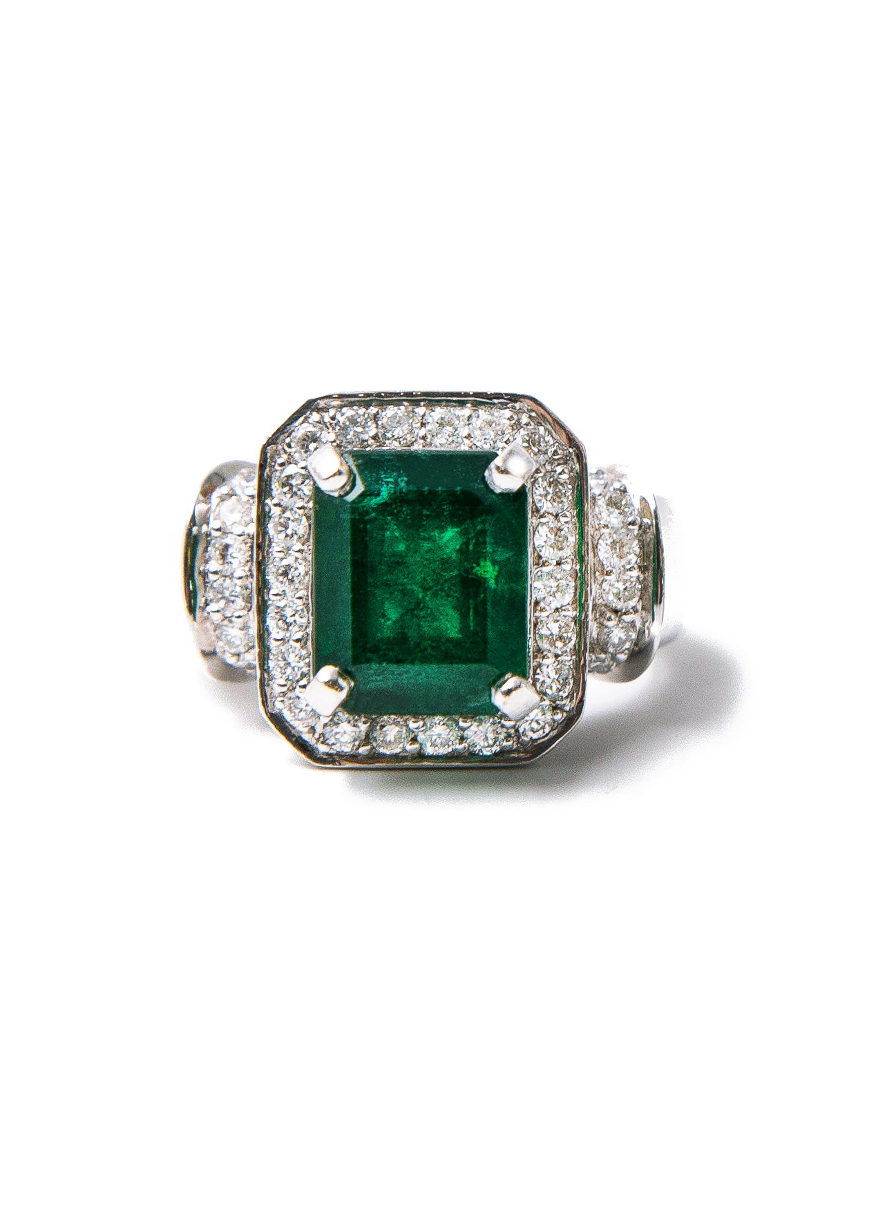 925 Silver CZ Emerald Cocktail Ring | Amrrutam