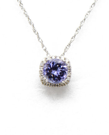 Tanzanite Halo Pendant