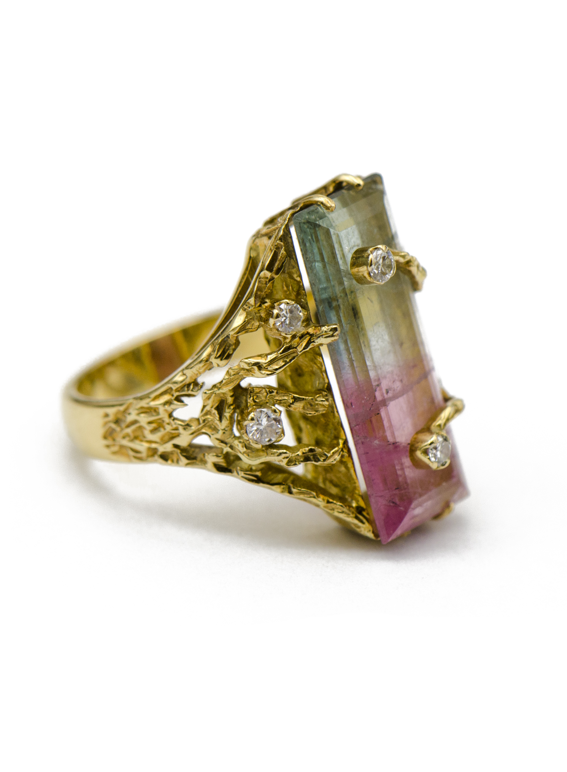 Watermelon tourmaline 2024 engagement ring