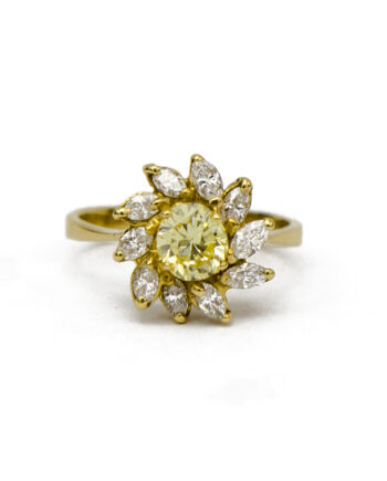 Yellow Diamond Cocktail Ring
