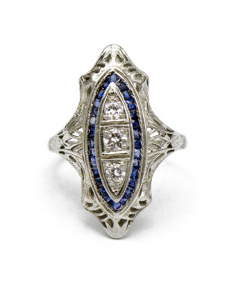 Art Deco Diamond & Sapphire Ring