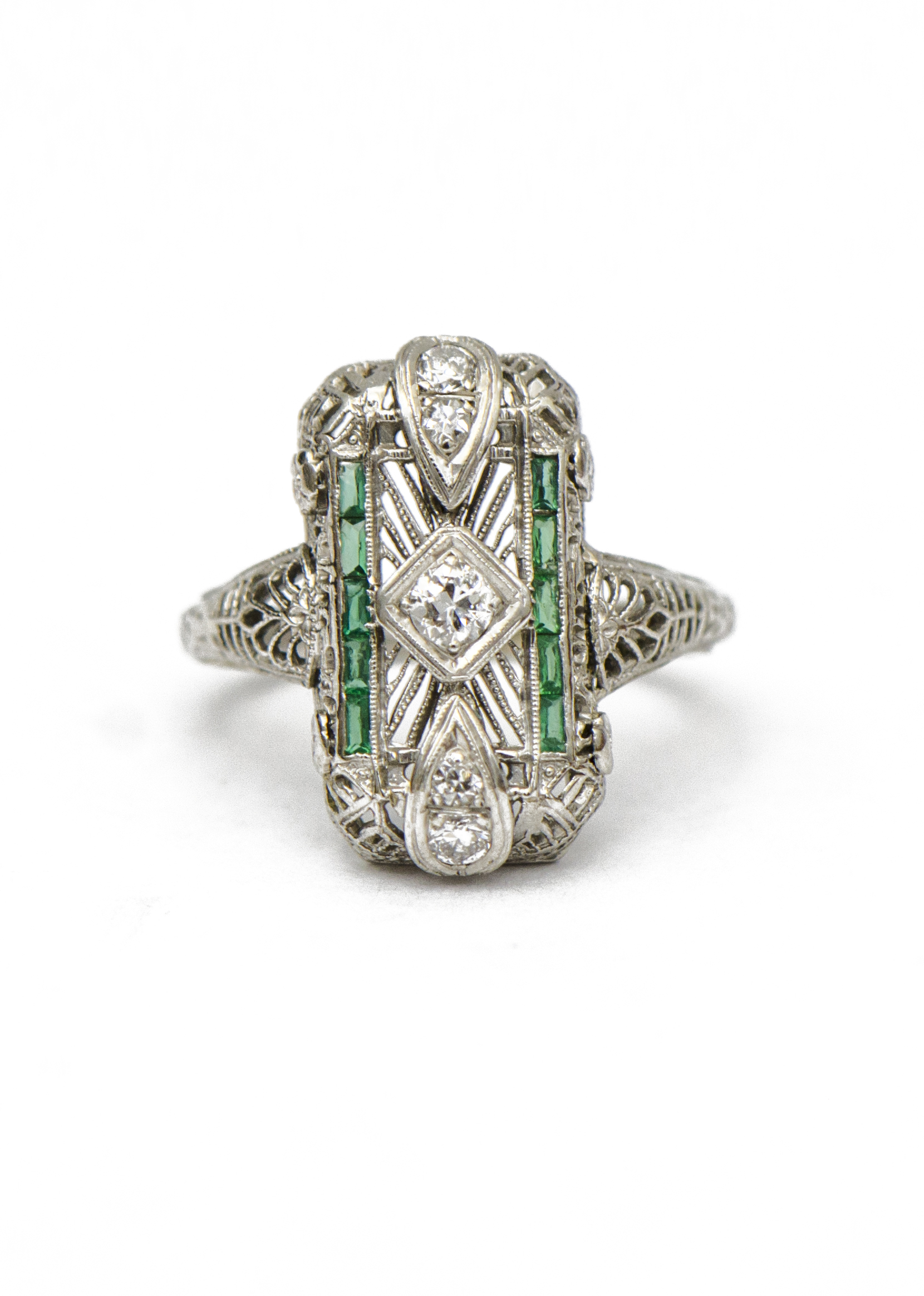 Art Deco Diamond & Emerald Ring | Sandler's Diamonds & Time | Columbia ...