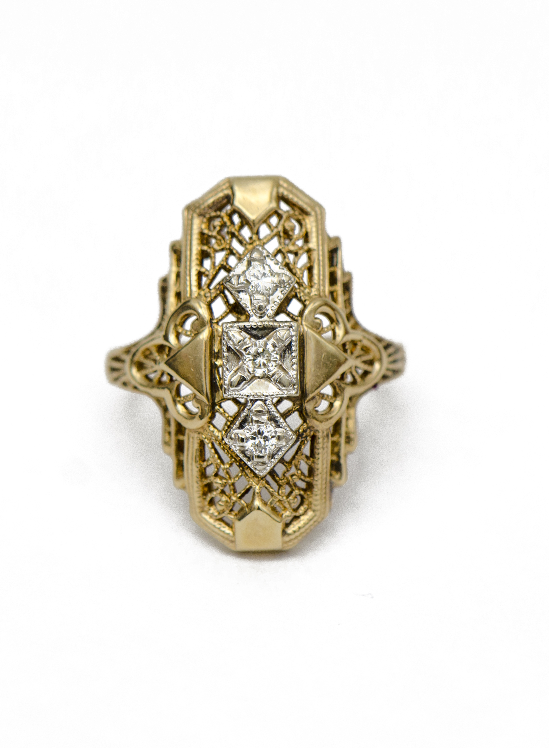 Vintage Gold Filigree Ring | Sandler's Diamonds & Time | Columbia SC