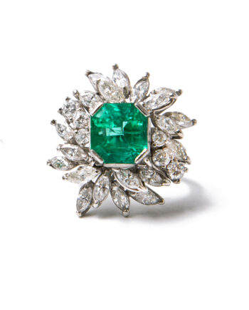Emerald Asscher Cocktail Ring