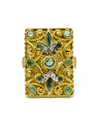 Emerald Shield Ring