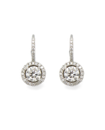 Diamond Halo Drop Earrings