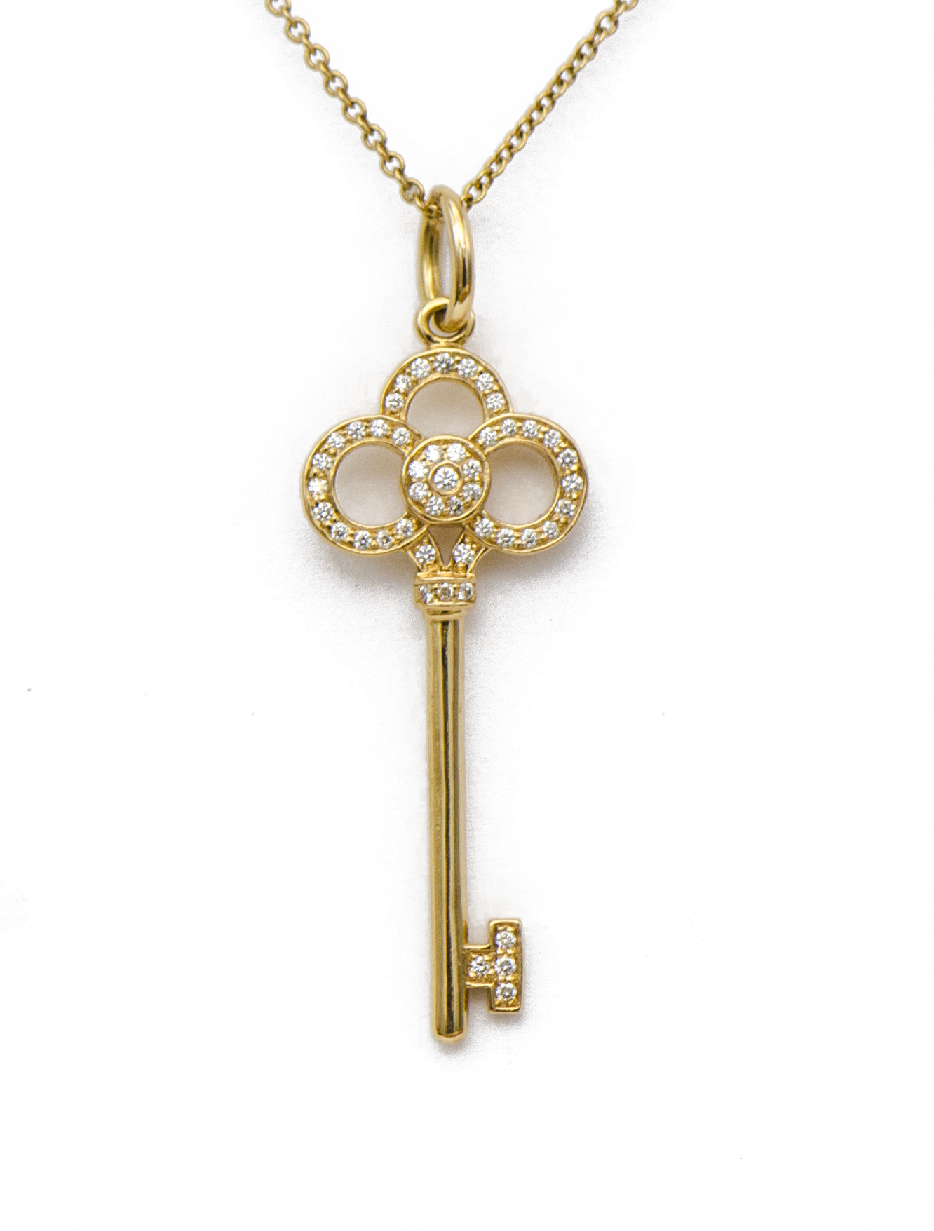 Tiffany & Co. Crown Key pendant platinum and 18k yellow gold diamond and  yellow diamond - Luxury Brand Brokers