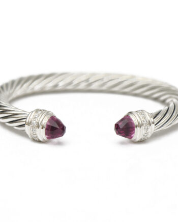 David Yurman Pink Tourmaline & Diamond Cuff 7mm