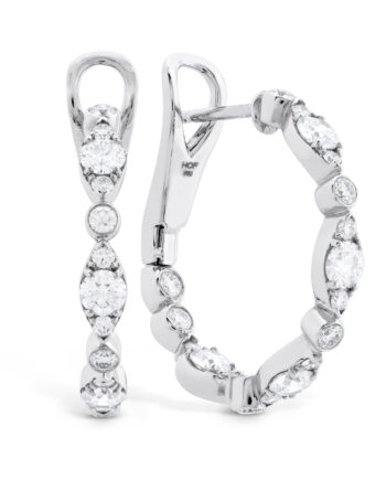 Bezel Regal Diamond Hoops