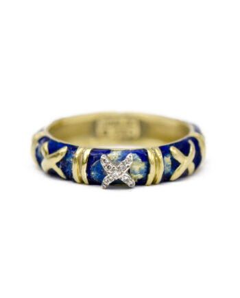 Vintage Hidalgo Blue Enamel Ring
