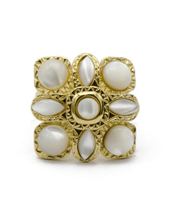 White & Gold Fashion Ring