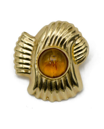 Vintage Gold Amber Orb Pendant