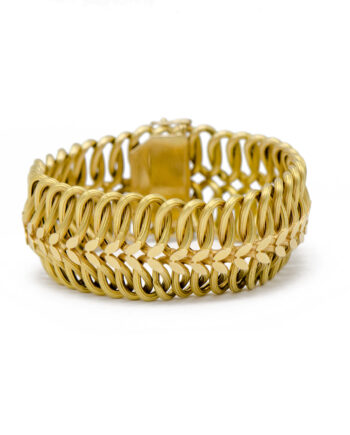 Wide Woven Gold Bracelet