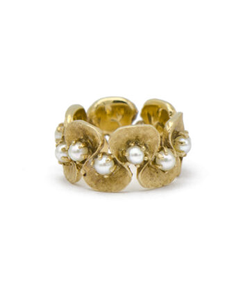 Vintage Gold Pearl Eternity Ring