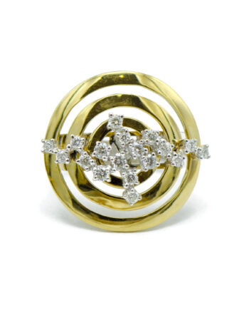 Diamond Spiral Cluster Ring