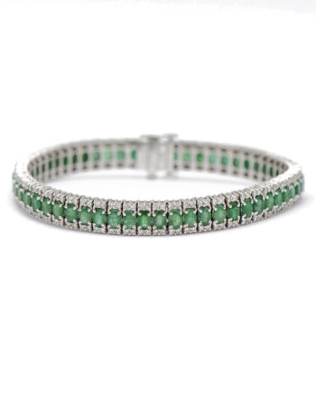 Emerald & Diamond Tennis Bracelet