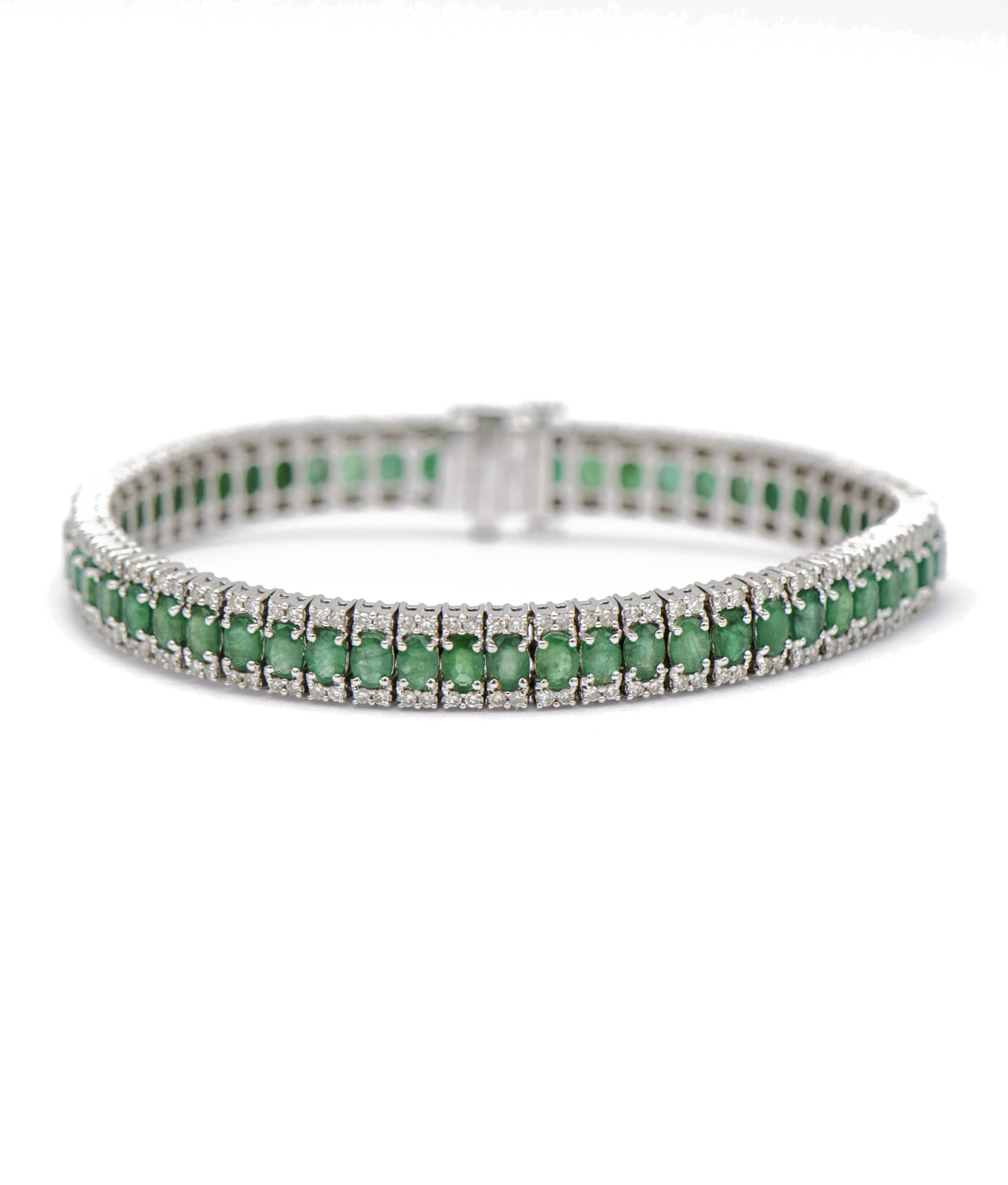 Emerald and Diamond Bracelet in 14k White Gold - Infinity Dubai-hdcinema.vn