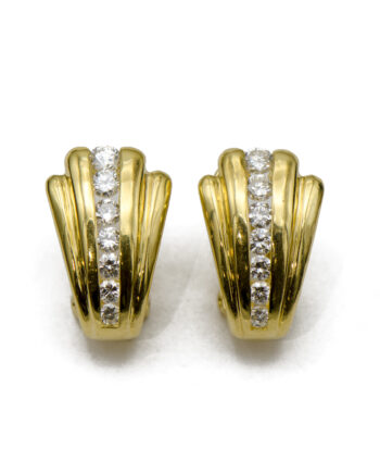 Gold Huggie Diamond Earrings
