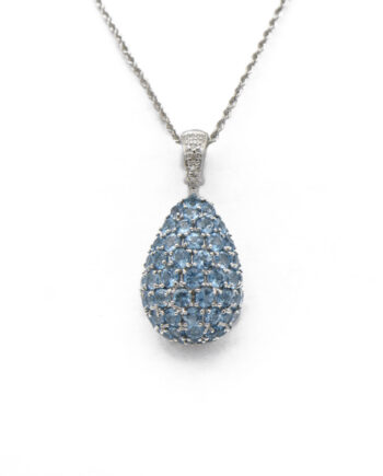 Blue Topaz Teardrop Slide Pendant