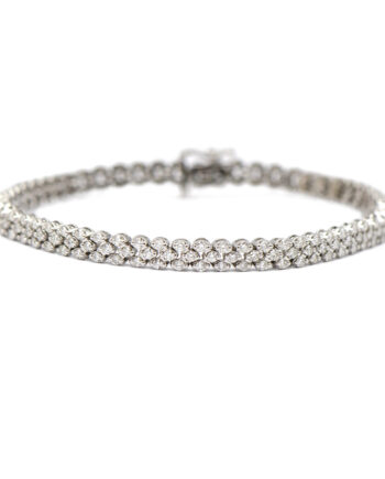 Three Row Diamond Tennis Bracelet