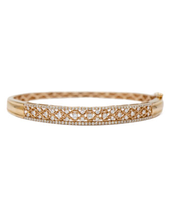 Rose Gold Diamond Hinged Bangle