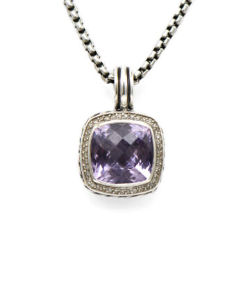 David Yurman Albion Amethyst & Diamond Pendant