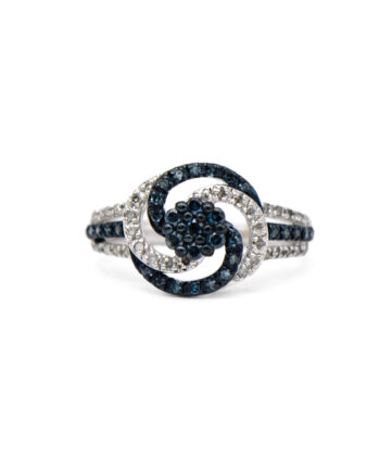 Blue Diamond Swirl Ring