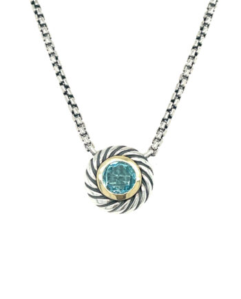 David Yurman Blue Topaz Cookie Necklace