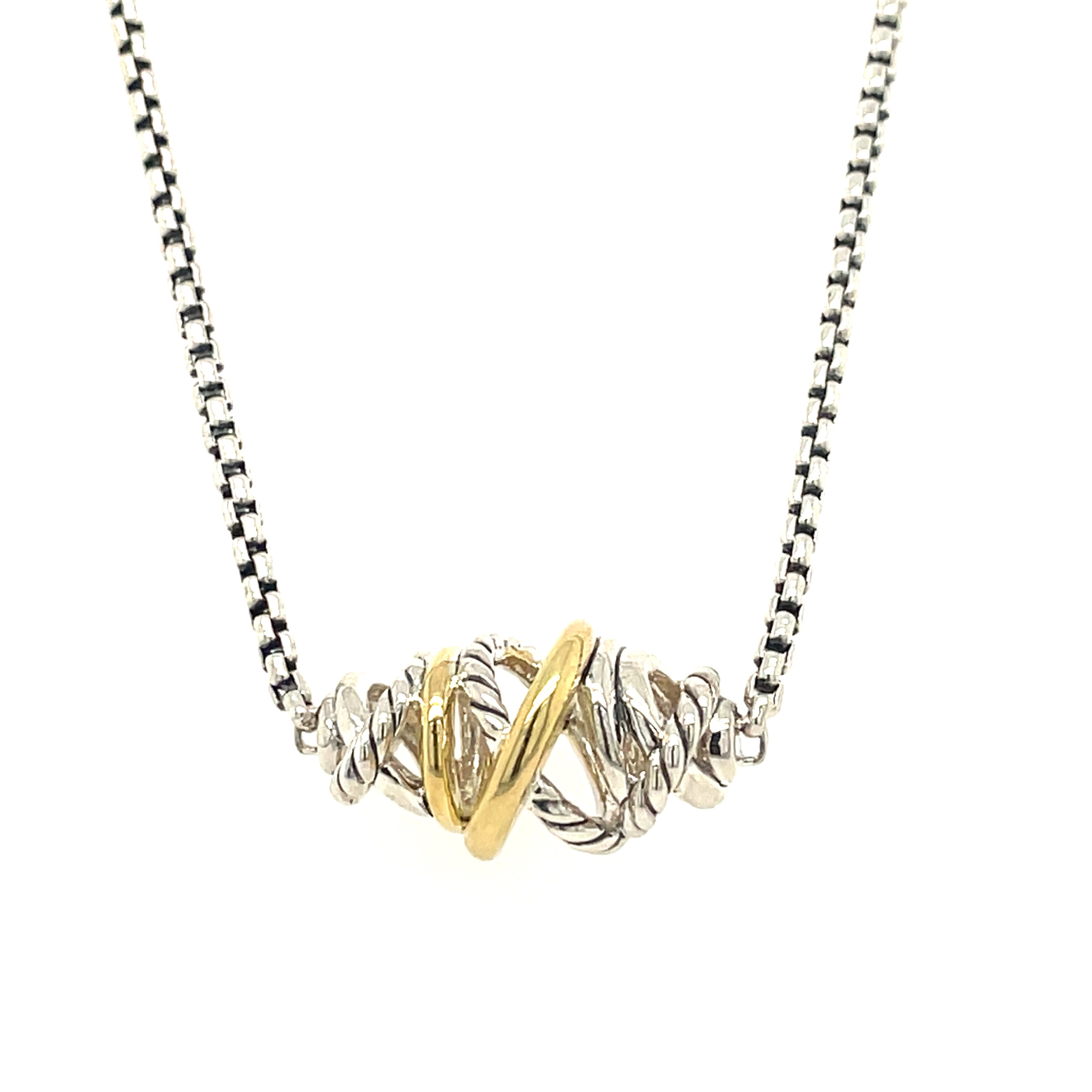 DAVID YURMAN Crossover Pendant Necklace In 18k Yellow Gold With Pavé  Diamonds | Holt Renfrew