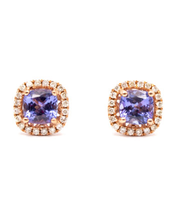 Tanzanite & Diamond Stud Earrings