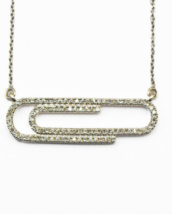Diamond Paperclip Necklace