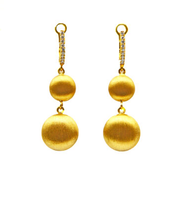 Diamond Yellow Gold Dangle Earrings