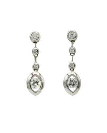 Diamond Dangle Bezel Set Earrings